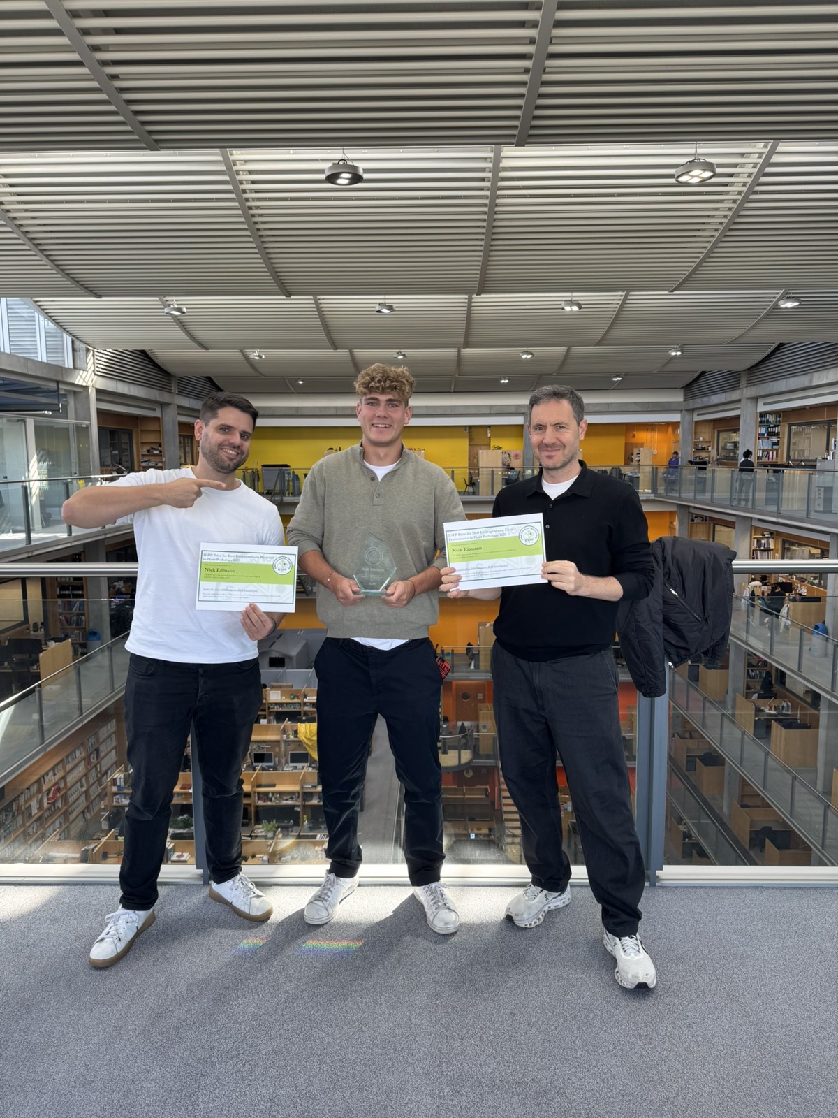 Jiorgos Kourelis with Nick Eilmann and Tolga Bozkurt at the 2025 BSPP awards.
